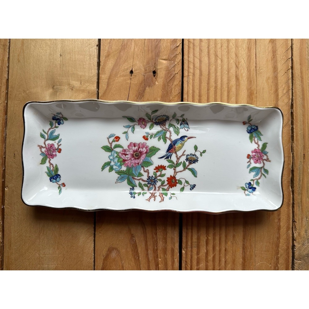 VTG Aynsley Pembroke Gold Trim Dish Tray England Fine Bone China 10"x4"×1